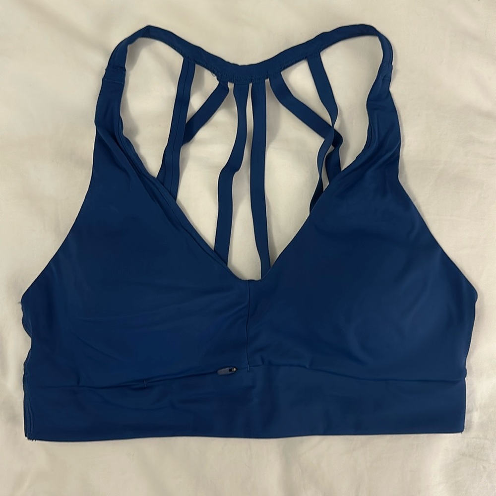 Athleta denim navy blue sports bra size 32b/c